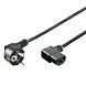 Power cable schuko to C13 (angled plug), 1,50m black