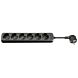 6 way power outlet 1,50m black