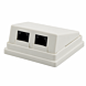 CAT5e UTP 2 port surface mount box, ivory