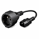 Power cable AC plug to C14 Type E 0.15m adapter - Pin earth