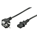 Power cable angled schuko to C13 3m black