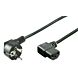 Power cord schuko to C13 right-angled 2m black