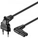 Power cord right-angled euro plug to C7 2m black