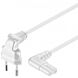 Power cord right-angled euro plug to C7 1,50m white