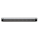 Front ST 24-port black simplex panel suitable for universal fiber optic tray