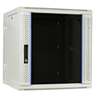 12U white wall rack (tilting) with glass door 600x600x635mm (WxDxH)