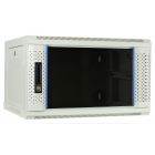 6U white wall mount rack with glass door 600x450x368mm (WxDxH)