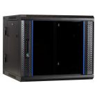 9U wall mount server rack (tilting) with glass door 600x600x500mm (WxDxH)