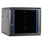 9U wall mount rack with glass door 600x600x500mm (WxDxH)