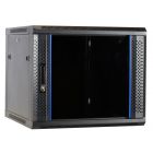 9U wall-mount server rack unassembled with glass door 600x600x500mm (WxDxH)