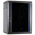 15U wall-mount server rack unassembled with glass door 600x600x770mm (WxDxH)