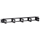 1U 19 inch metal cable tray with 5 plastic hooks