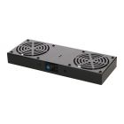 Fan-set with 2 fans and thermostat suitable for wall mount server racks