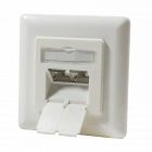 CAT6 UTP / STP flush-mount box, ivory