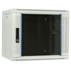 9U white wall mount rack with glass door 600x450x500mm (WxDxH)