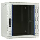 12U white wall mount rack with glass door 600x450x635mm (WxDxH)