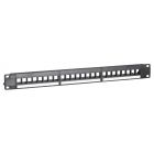 UTP patch panel for keystones - 24 ports