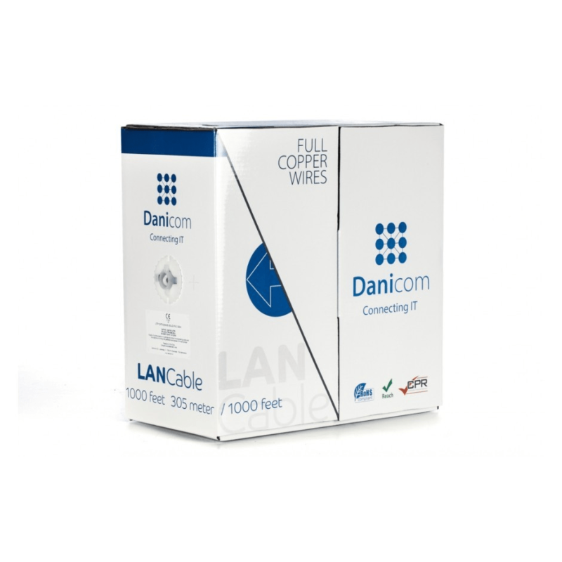 DANICOM CAT6 100% Copper UTP 305m on a reel solid - LSZH (Cca)