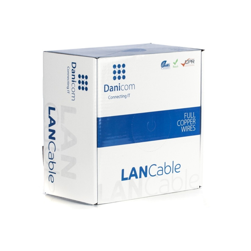 DANICOM CAT6A S/FTP 100m on a reel solid - LSZH (Dca)