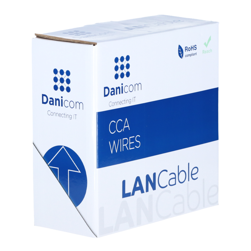 CAT5e U/UTP 100m outdoor cable on a reel solid black CCA