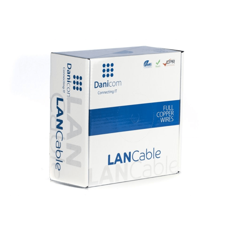 DANICOM CAT6A UTP 100m outdoor cable on a reel - solid - PE (Fca)