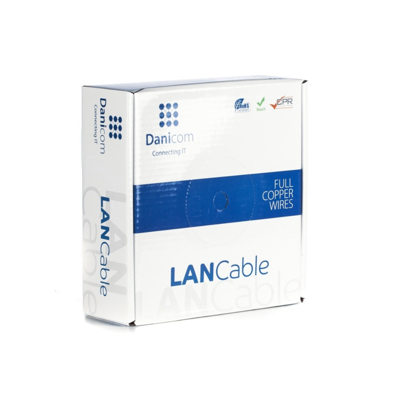 DANICOM CAT6A U/UTP 50m on a reel solid - LSZH (Dca)