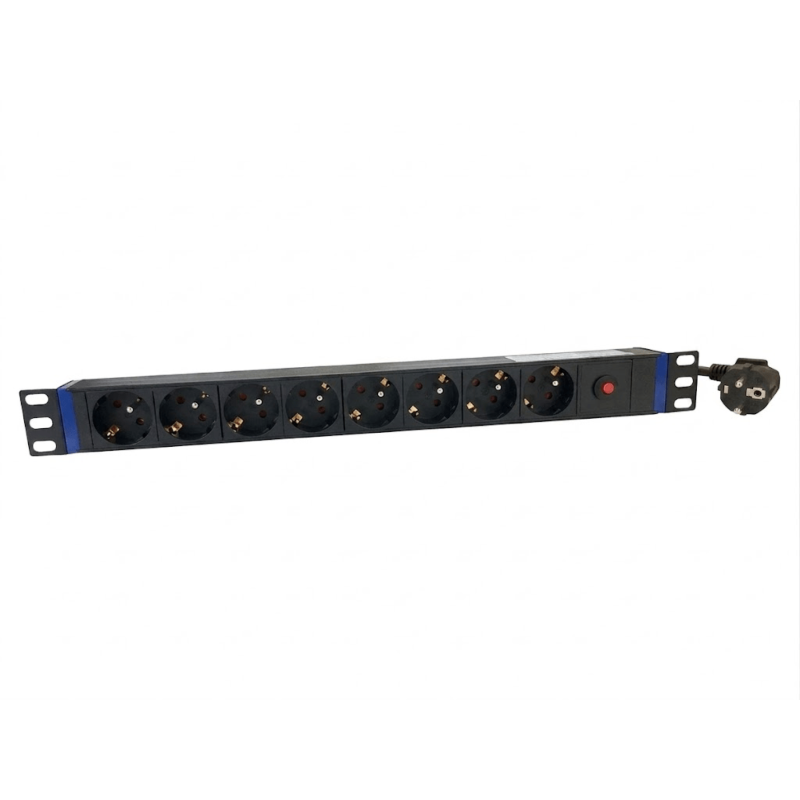19 inch 8-way power strip - Master Overload - Pin earth