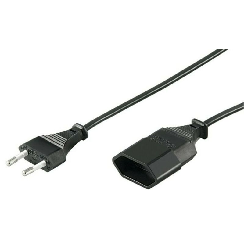 Extension cord euro plug 5m black