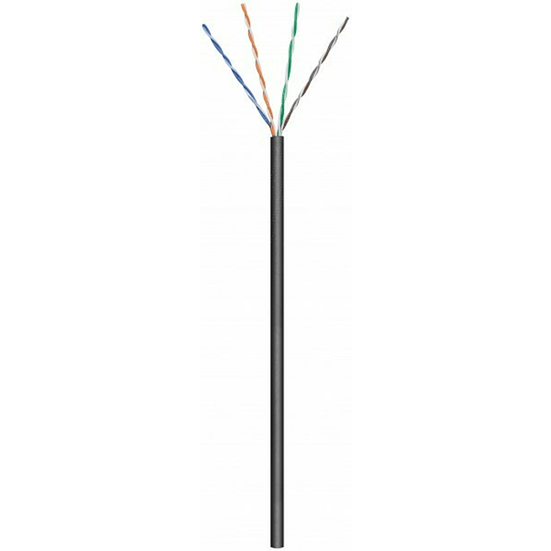 CAT6 U/UTP 50m outdoor cable on a reel solid black CCA