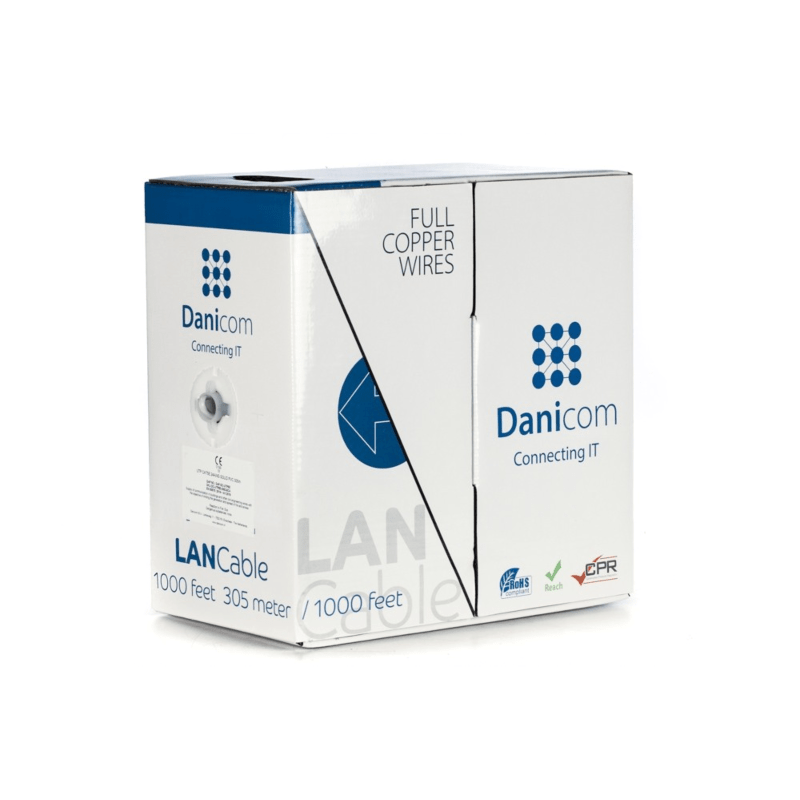 DANICOM CAT5E UTP 305m cable on reel rigid - LSZH (Dca)