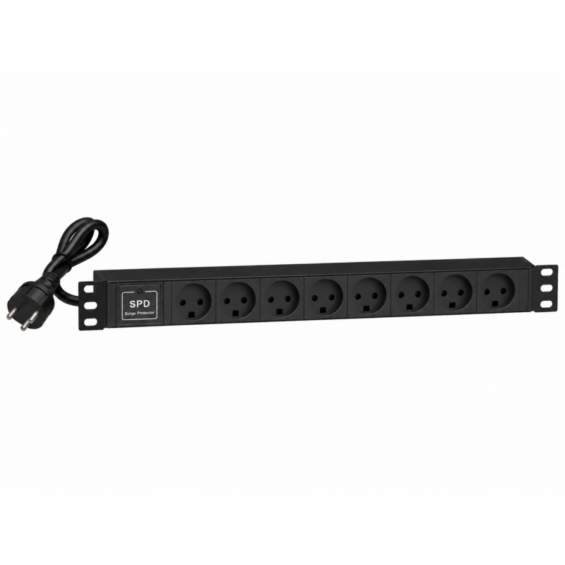 19 inch 8-way power strip - surge protection device - Denmark