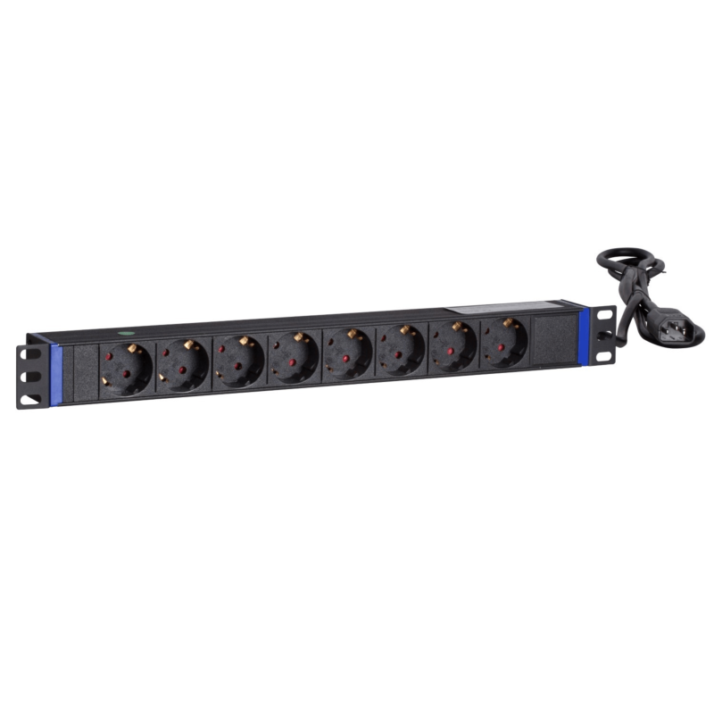 19 inch 8 way power strip with C14 plug
