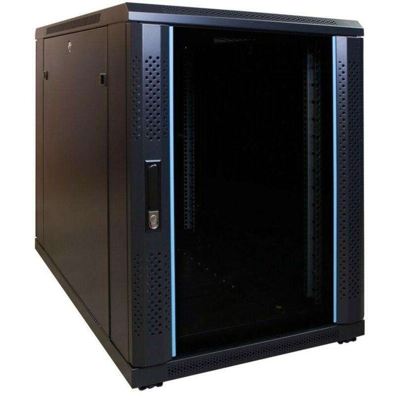 15U mini server rack with glass door 600x1000x860mm (WxDxH)