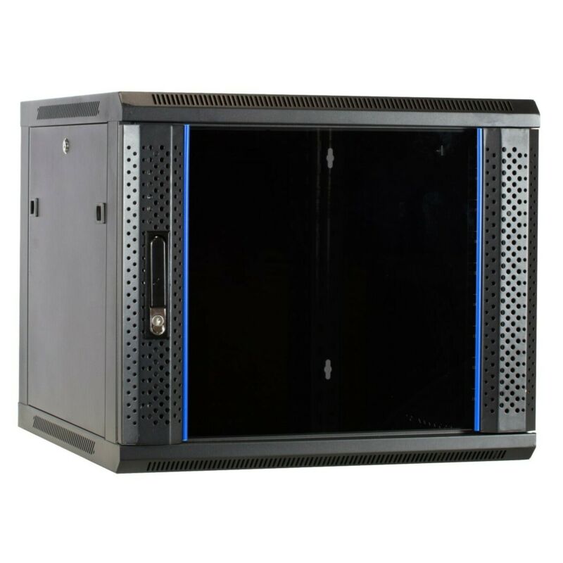 9U wall mount server rack with glass door 600x600x500mm (WxDxH)