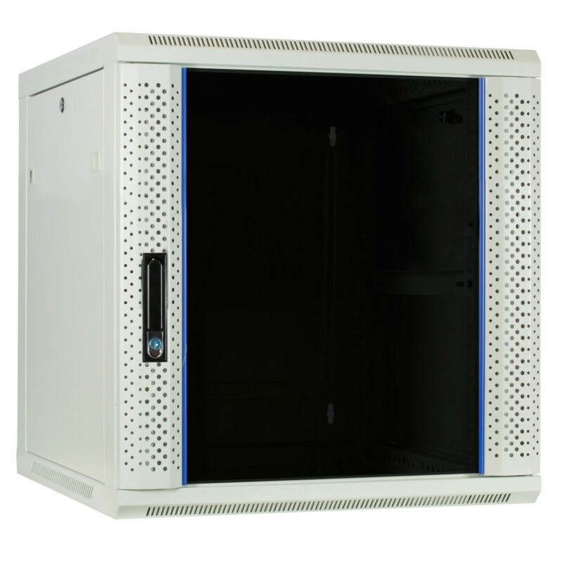 12U white wall mount server rack with glass door 600x600x635mm (WxDxH)