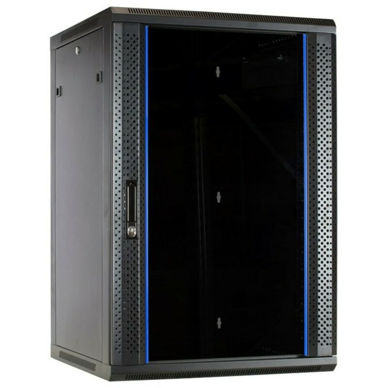 18U wall mount server rack with glass door 600x600x900mm (WxDxH)