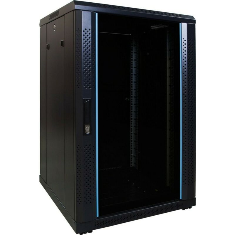 18U server rack with glass door 600x600x1000mm (WxDxH)
