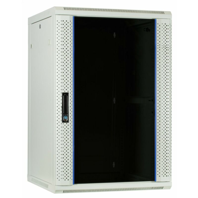 18U white wall mount server rack with glass door 600x600x900mm (WxDxH)
