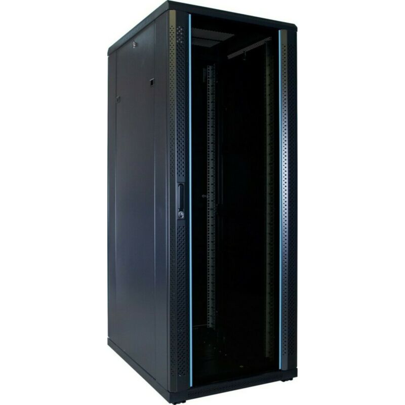 32U server rack with glass door 600x800x1600mm (WxDxH)