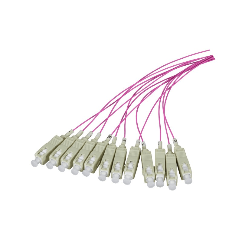 OM4 fibre optic pigtail purple SC - 12 pieces