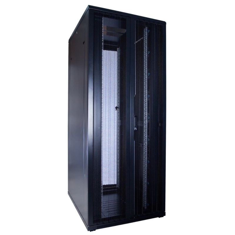 42U server rack with perforated split doors front and back 800x1200x2000mm (WxDxH)