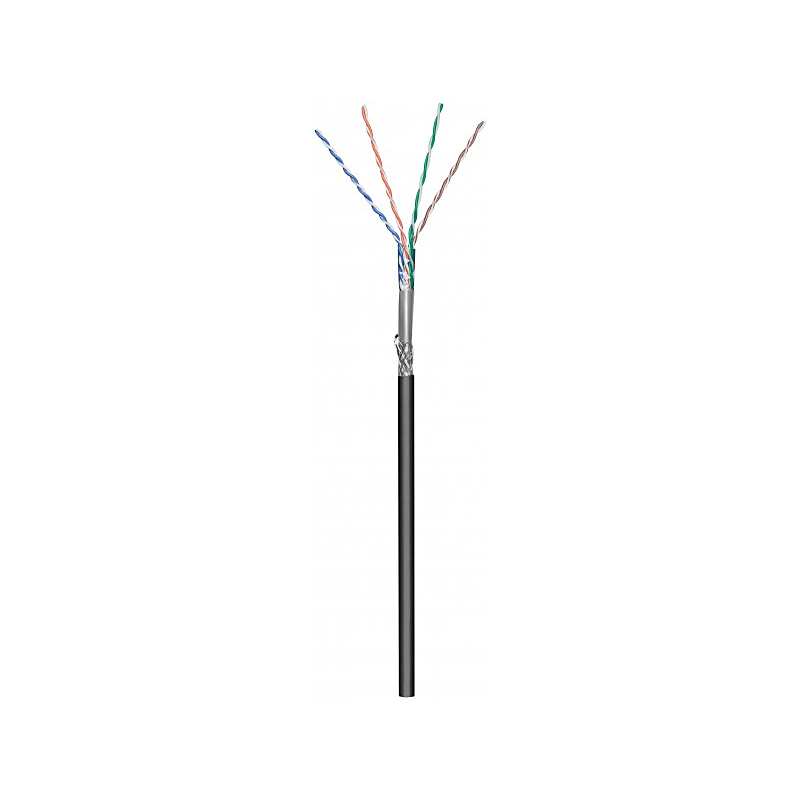 CAT6 SF/UTP 100m outdoor cable on a  reel solid black CCA