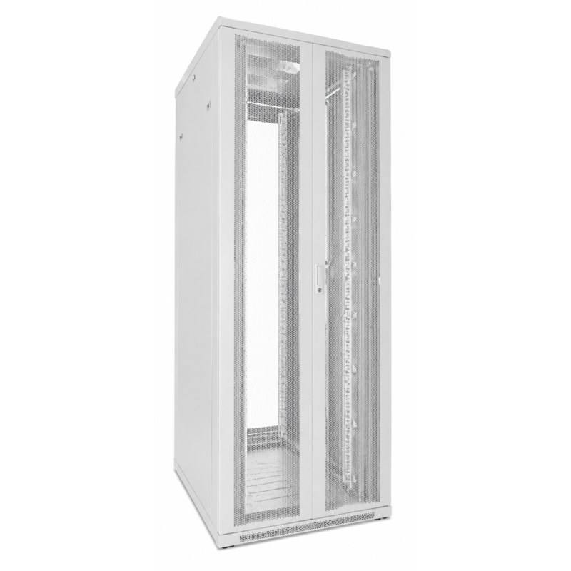 47U white server cabinet with double perforated front and rear doors 800x800x2200mm (WxDxH)