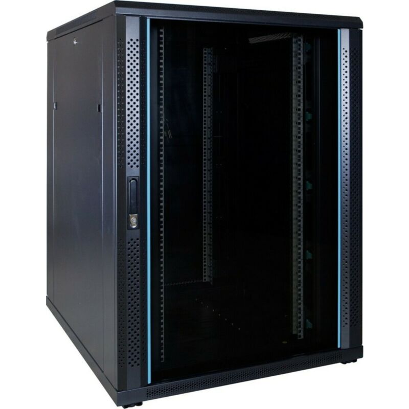 22U server rack with glass door 800x1000x1200mm (WxDxH)