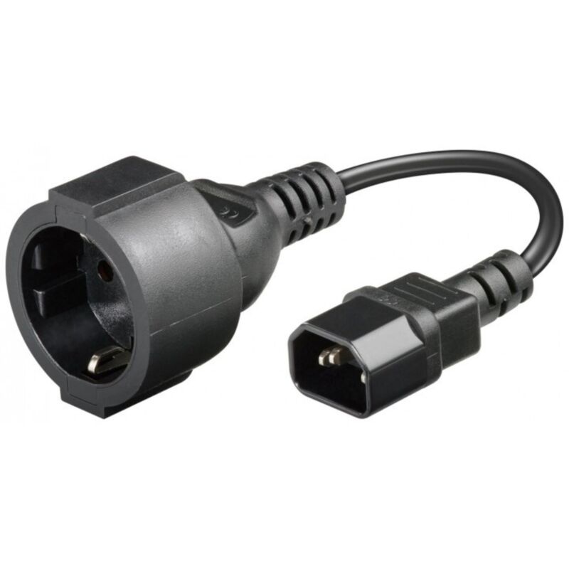 Power cord AC plug to C14 0,15m black