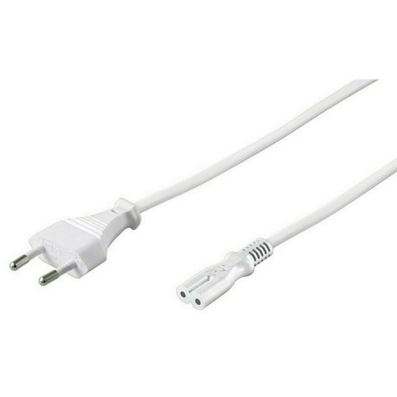 Power cord euro plug to C7 1,50m white