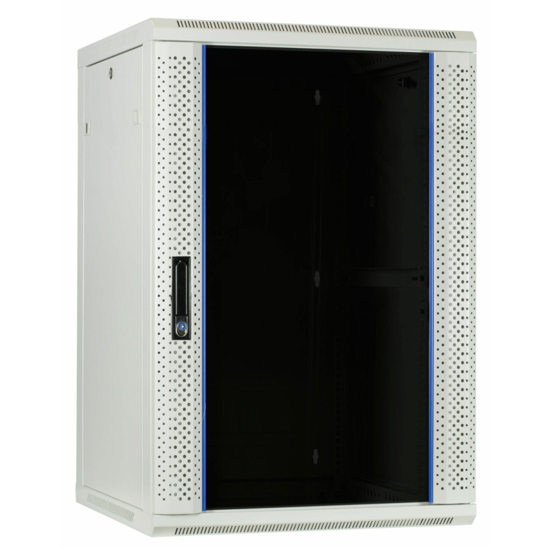 27U wall mount server rack with glass door 600x600x1300mm (WxDxH) White
