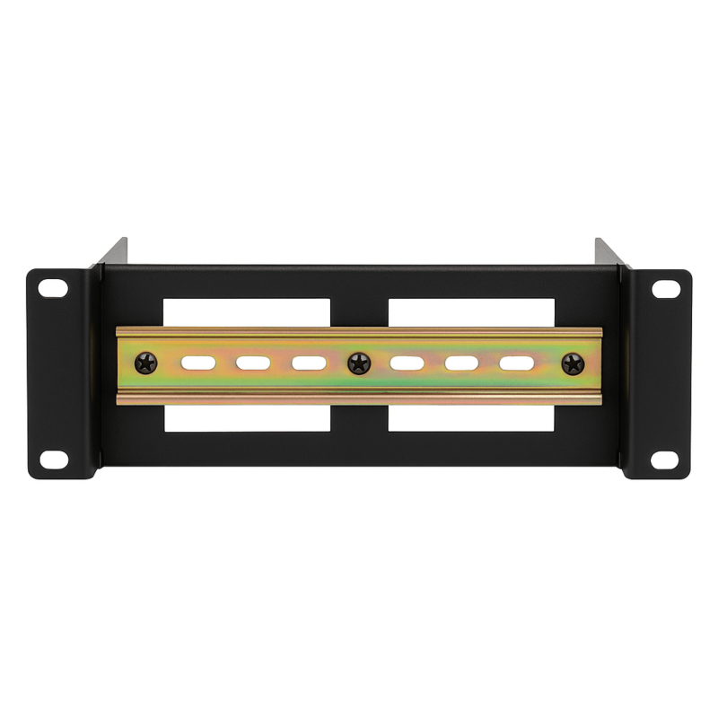 2U DIN rail for 10-inch racks - adjustable in depth