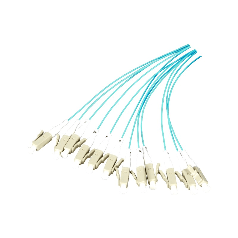 OM3 fibre optic pigtail turquoise LC - 12 pieces