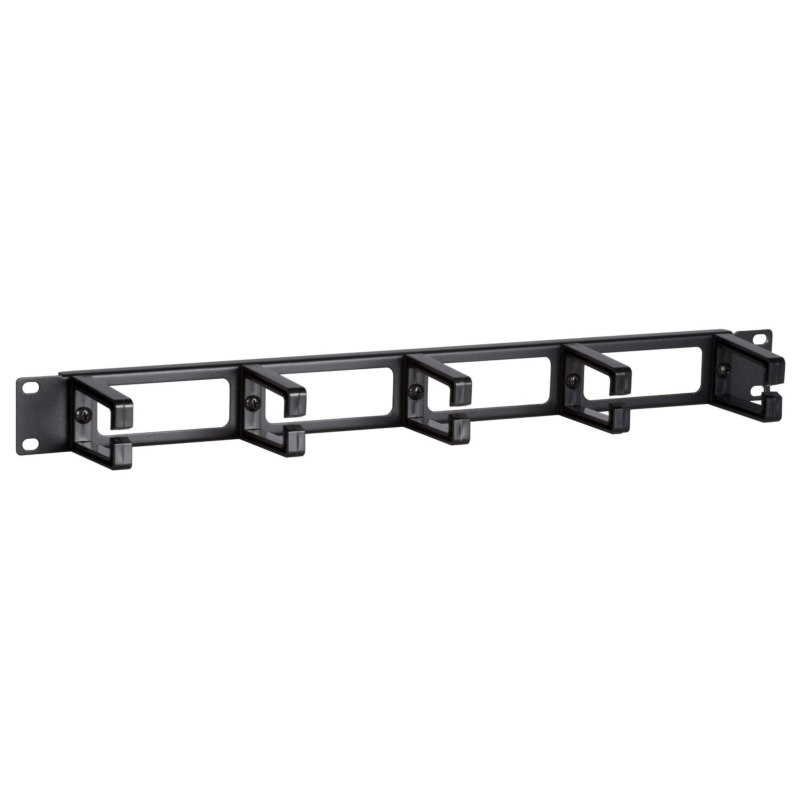 1U 19 inch metal cable tray with 5 plastic hooks